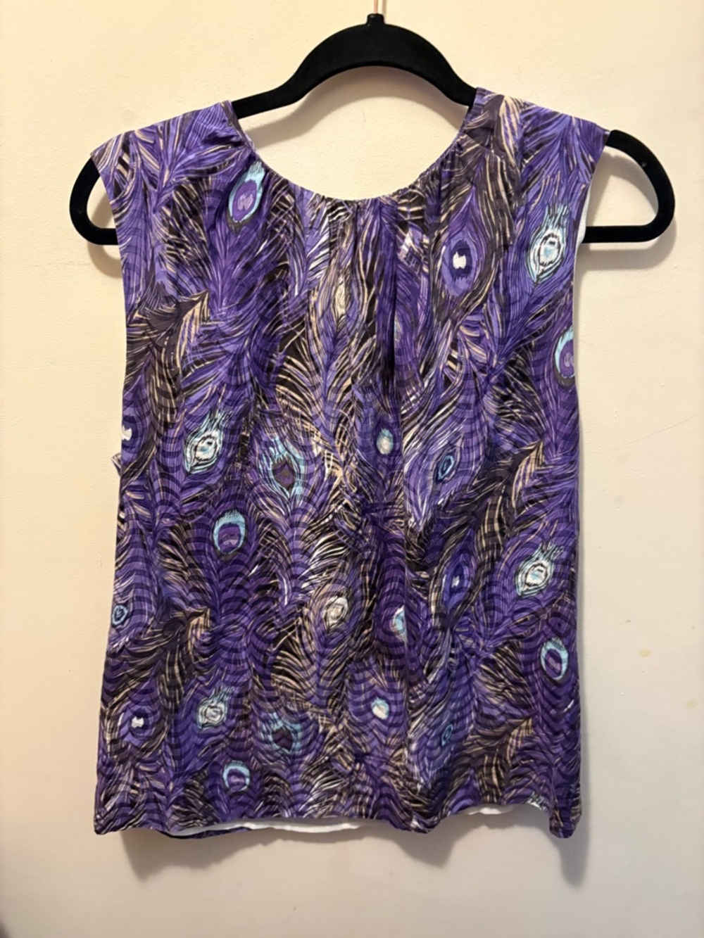Tory Burch peacock silk blouse lined‎ Ptp 19” - Picture 2 of 8